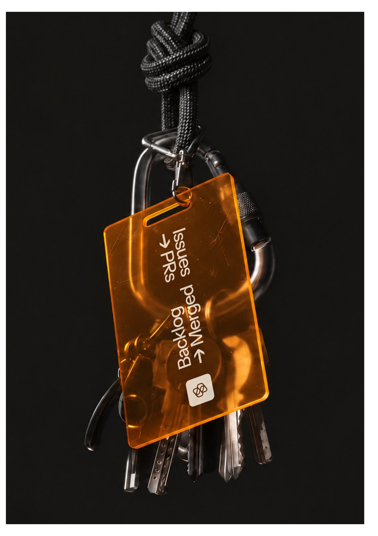 SuperPlane keychain badge: Issues to PRs, Backlog to Merged